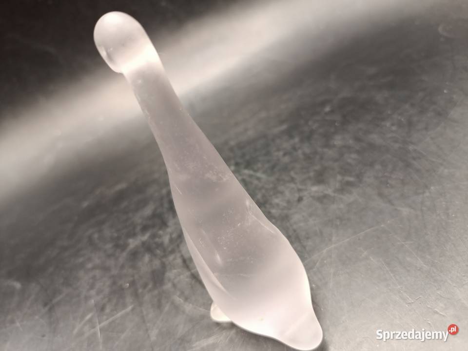 Szkło matowe ptak gąska gęś figurka Zamość