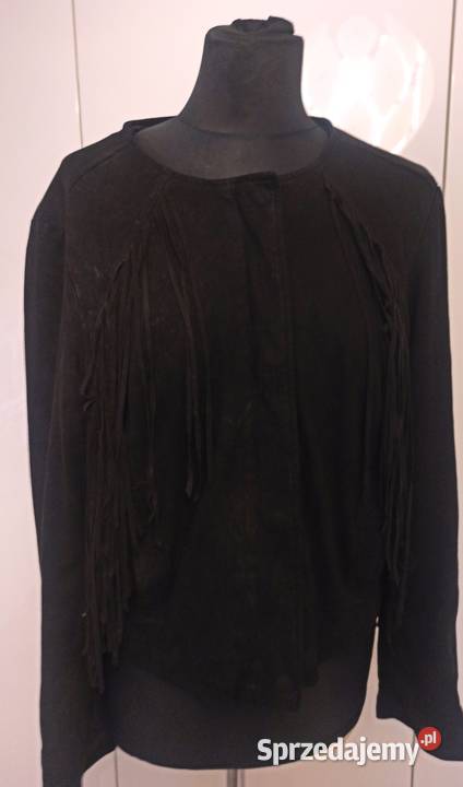 czarna kurtka z frędzlami Częstochowa sprzedam