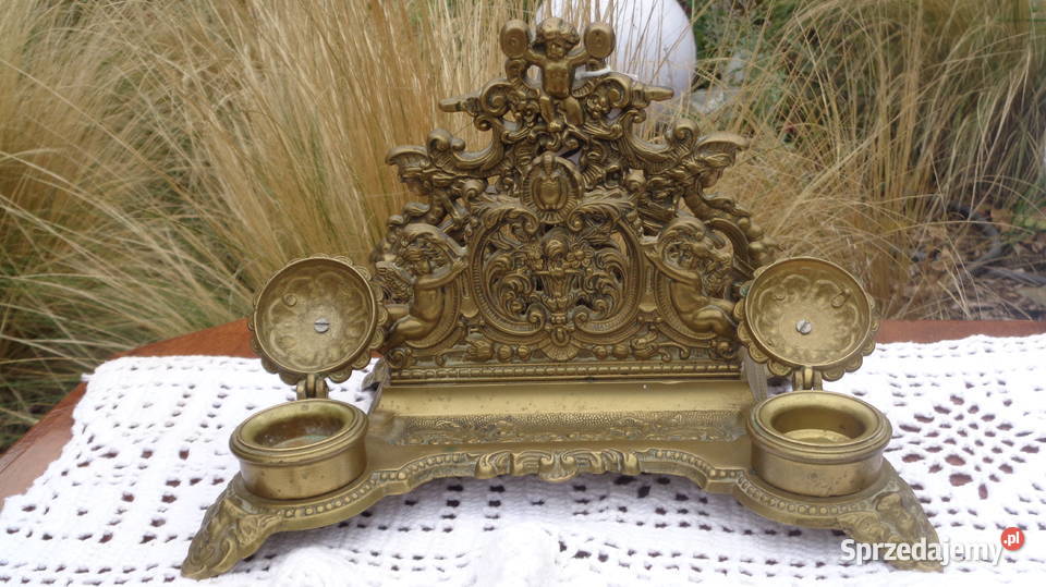 mosiężny kałamarz z listownikiem Mielnica Duża sprzedam