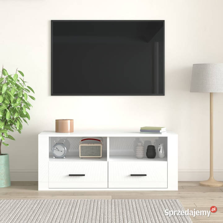 Szafka pod TV wysoki połysk biała 100x35x40 mazowieckie Warszawa sprzedam