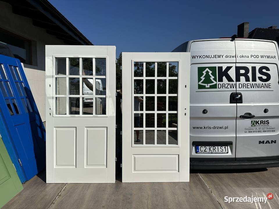 Drzwi drewniane zewnętrzne z klamką schlage CAŁA Poznań sprzedam