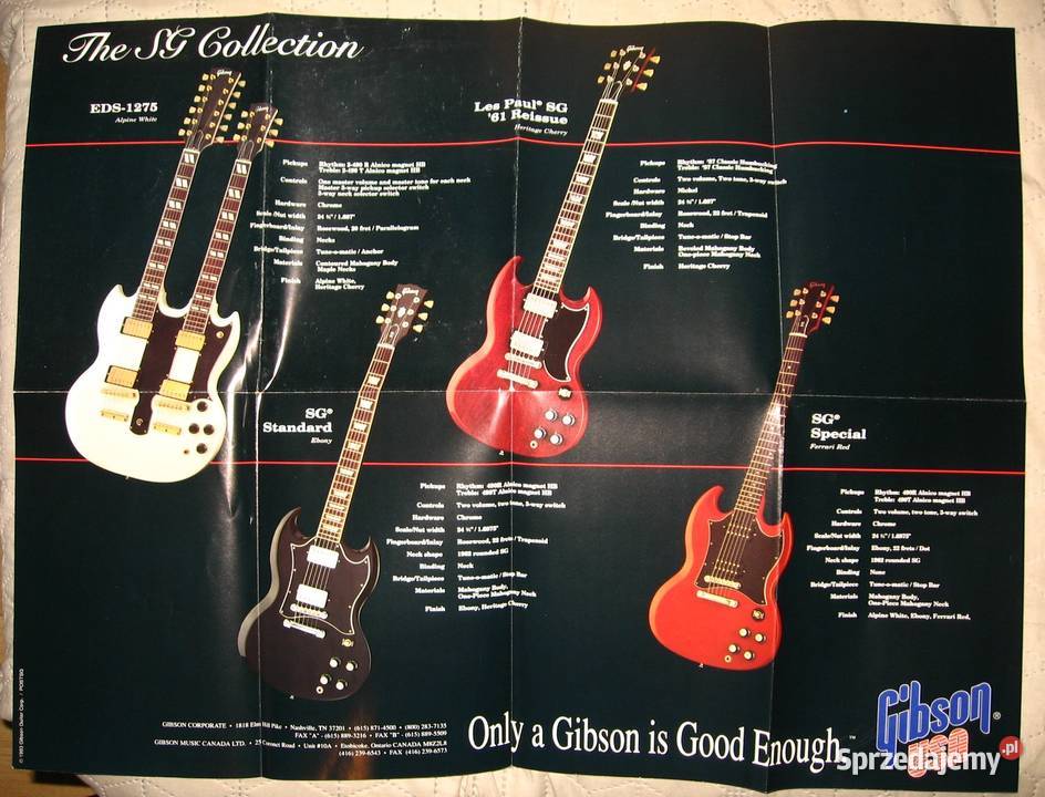 Gibson Angus Young ACDC guitar brochure poster Kępice