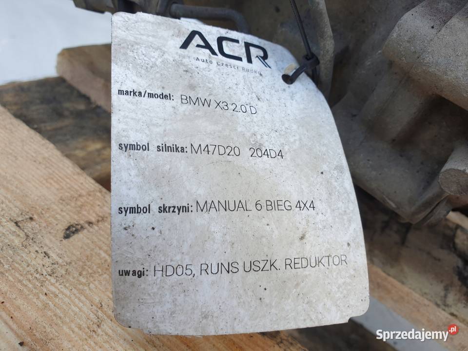 BMW X3 E83 20 D DIESEL MANUALNA SKRZYNIA BIEGÓW Chełm sprzedam