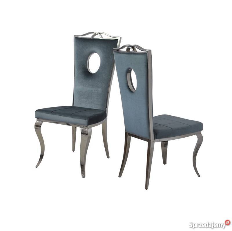 Zestaw Krzesła Glamour Luxury Dark Silver Krzesło Glamour Warszawa