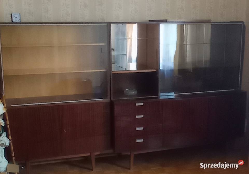 Regały oszklone plus barek wintage prod Czechy 150cm dolnośląskie Wrocław