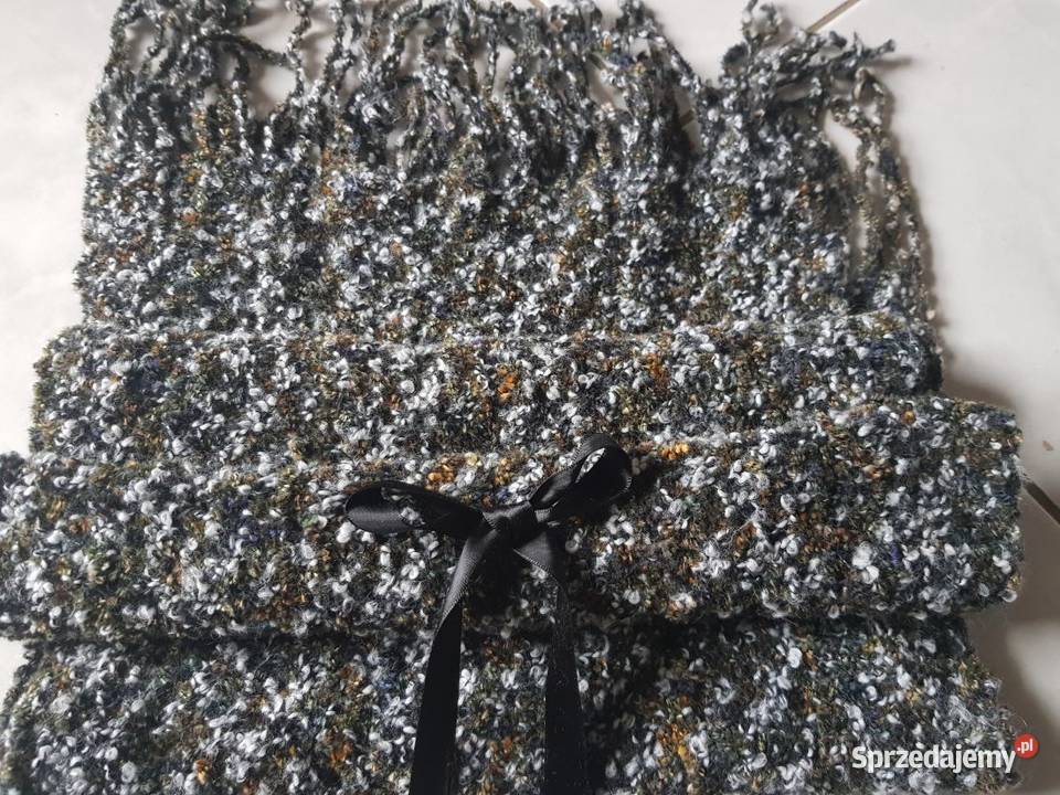 długi maxi włoski szal szalik wełniany merino Pozostałe Kielce