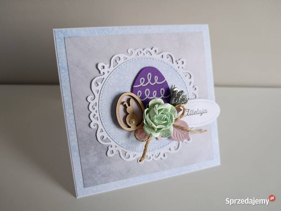 Kartka ręcznie robiona Świąteczna Wielkanoc 4