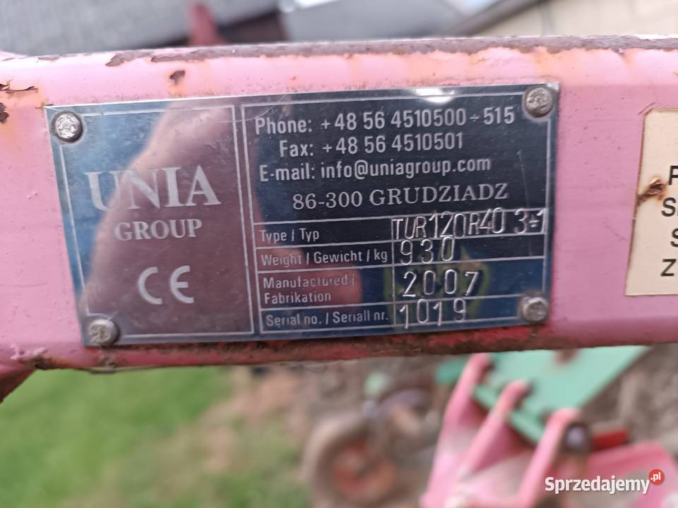 Pług unia tur 4 skiby resor nieuszkodzony mazowieckie Iłża