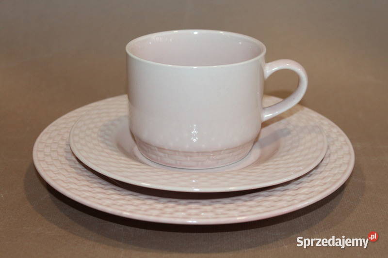 Ceramiczny zestaw śniadaniowy pudrowy róż 1130