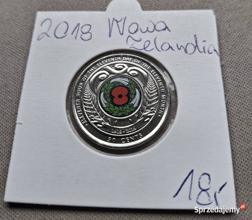 NOWA ZELANDIA50 CENTÓW2018 r ZAWIESZENIE BRONI W Legionowo