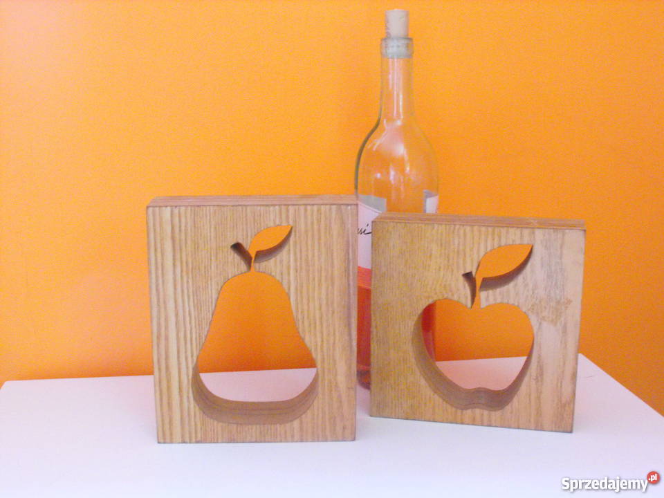 Drewniane ozdoby kuchenne Jabłko Gruszka Wągrowiec