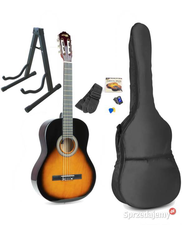 Zestaw Gitara Klasyczna Podpalana pokrowiec i praworęczna wielkopolskie Poznań sprzedam