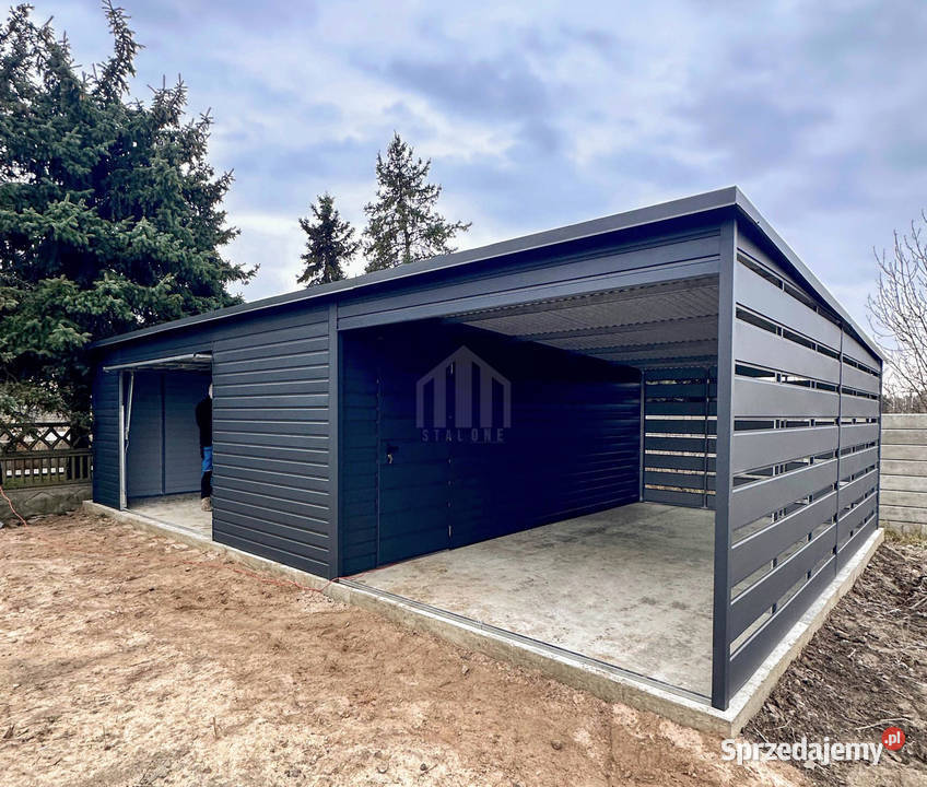 Garaż blaszany 6x6 wiata 3x6m brama uchylna blacha Szczecin