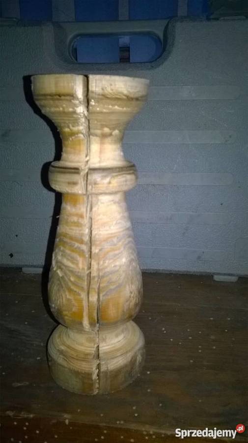 Świecznik drewniany ręcznie toczony rękodzieło sprzedam