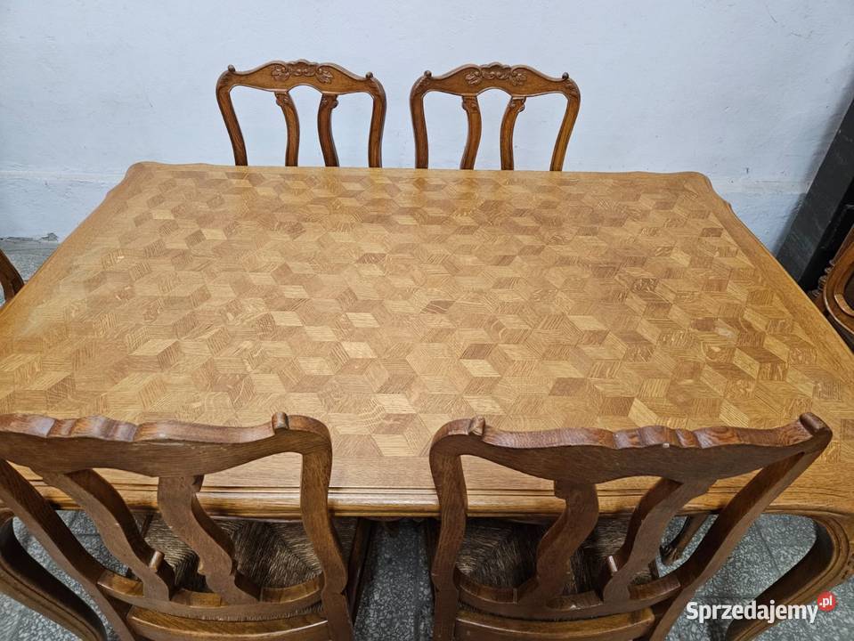Rozkładany stół ludwikowski 6 krzeseł Nowy Sącz