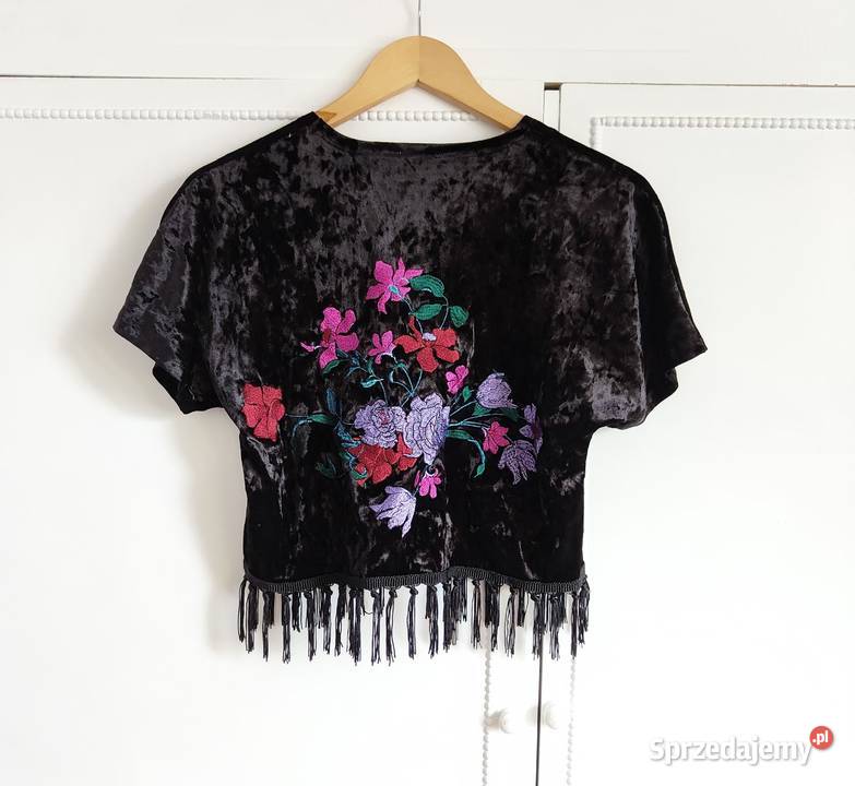 Bolerko kamizelka Lindex dzarna welur aksamit XS Rozmiar 36(S) Szczecin