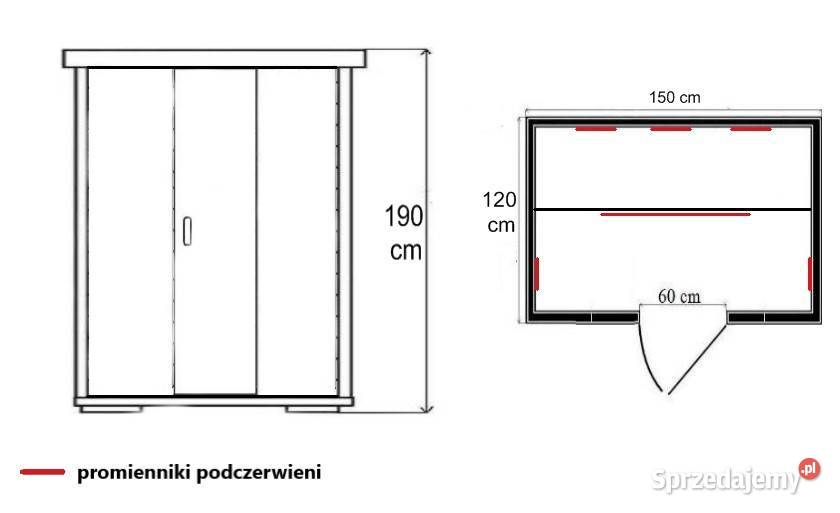 Sauna Infrared Malaga Maxi promienniki kwarcowe inny kolor śląskie Ruda Śląska