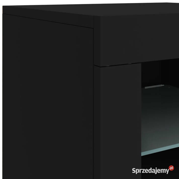 Szafka z oświetleniem LED czarna 283x37x67 Warszawa