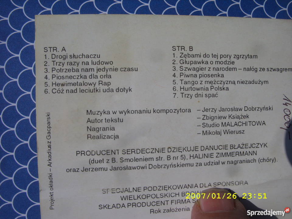 Pop kaseta BSMOLENSTAWIAM NA LECHA dolnośląskie Wołów sprzedam