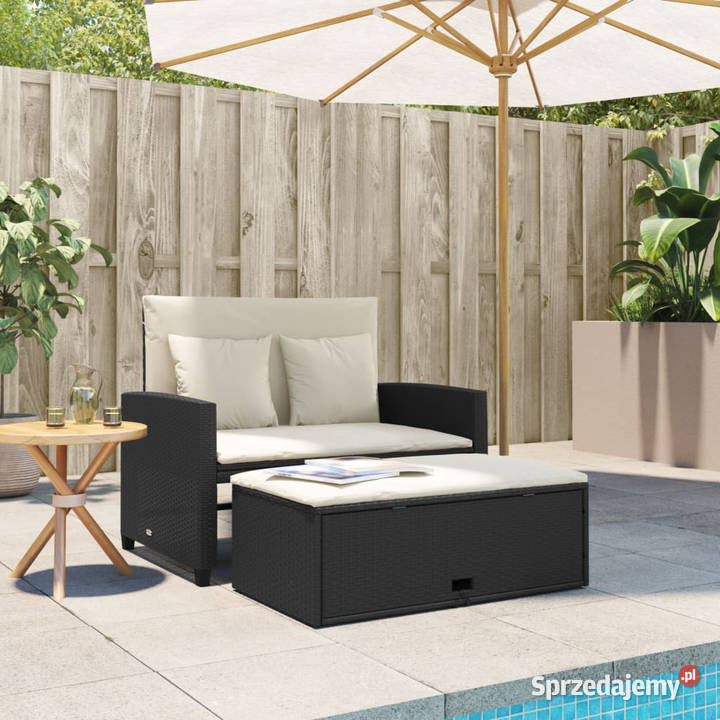 Sofa ogrodowa z poduszkami 2osobowa czarna mazowieckie Warszawa
