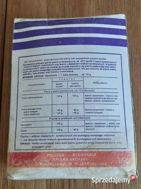 Proszek do prania AS z okresu PRL nowy nie Morąg