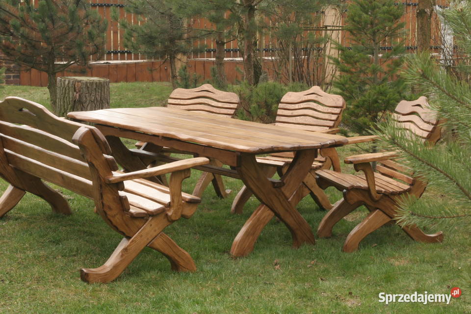 Meble ogrodowe wygodnie wyprofilowane wzór drewno małopolskie Kraków