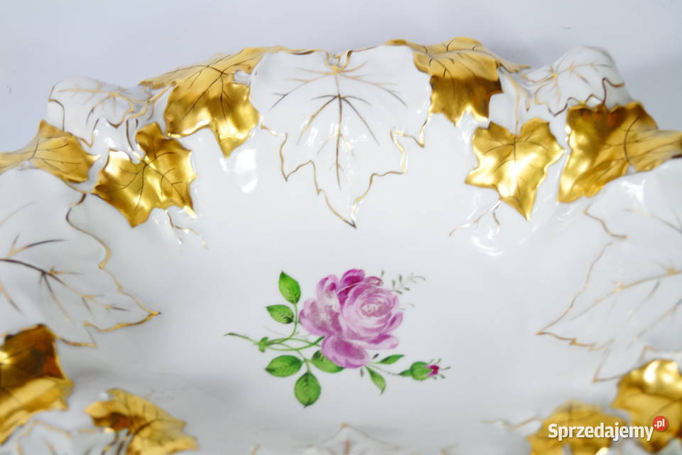 SCHERHOLZ wyjątkowa patera porcelanowa kwiaty wielkopolskie Gizałki