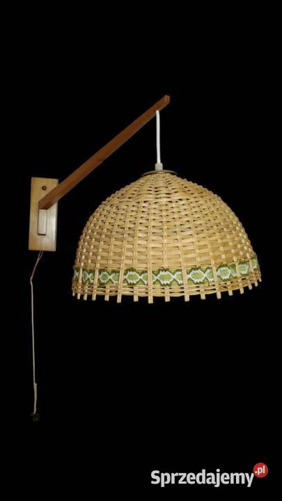 Kinkiet skandynawski ratan midcentury modern Kalisz