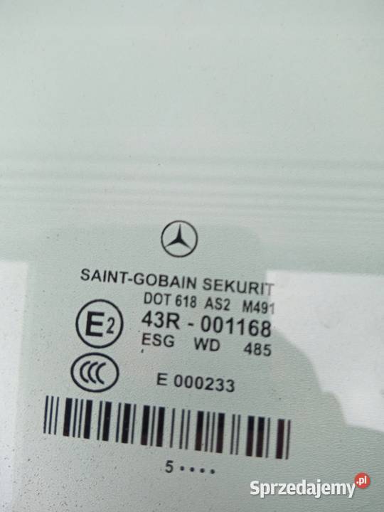 SZYBA BOCZNA DRZWI PRAWY PRZÓD MERCEDES CLS W219 Karoseria Nowy Tomyśl