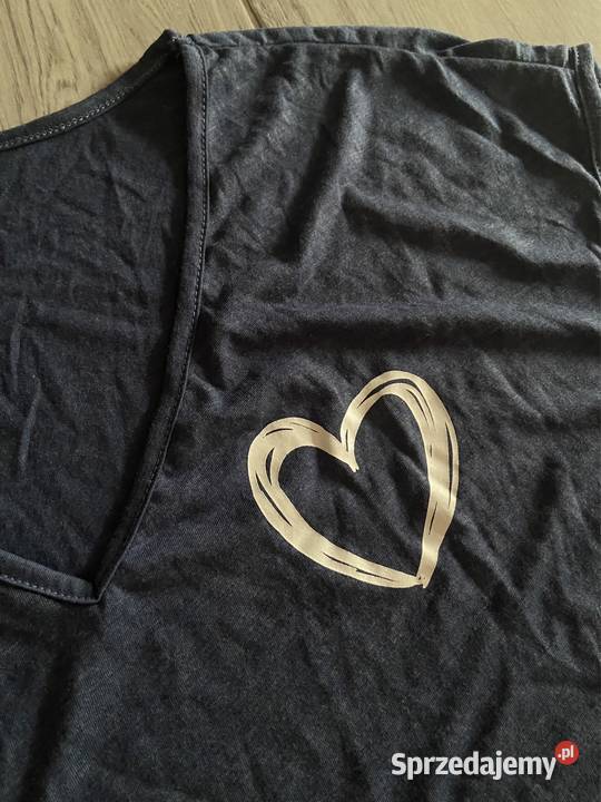 Koszulka luźna szeroka granatowa XL shein tshirt wielkopolskie