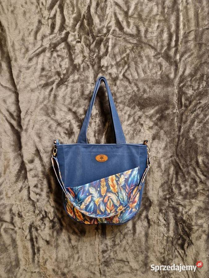 Torba na ramię handmade niebieski Wrocław