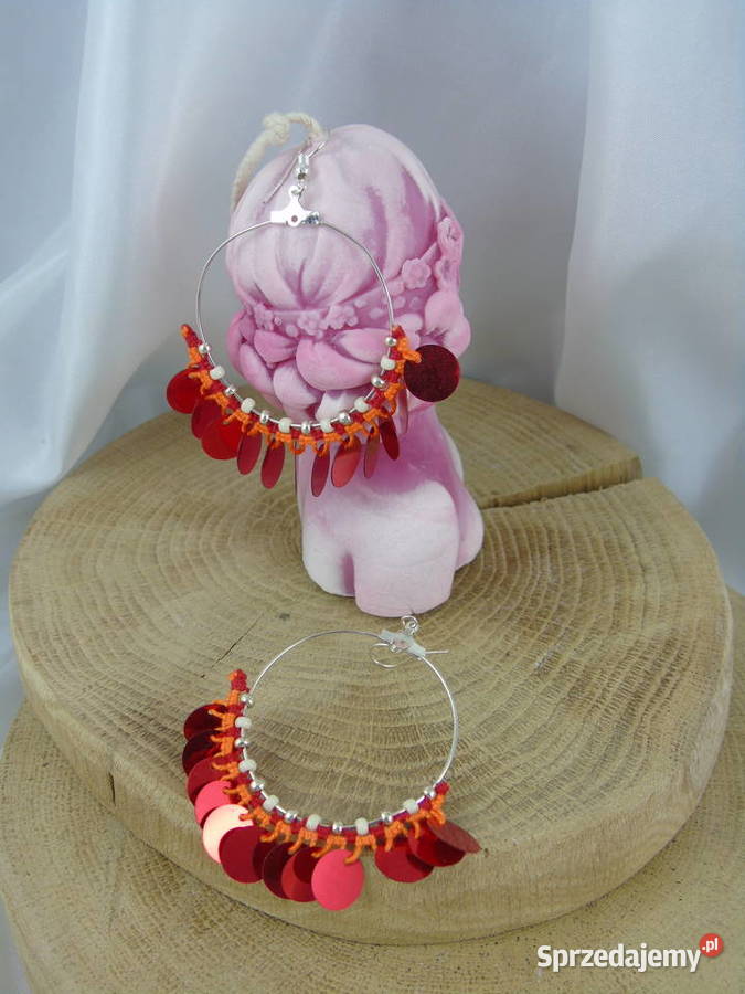 Kolczyki różne kolory małopolskie Wiśniowa