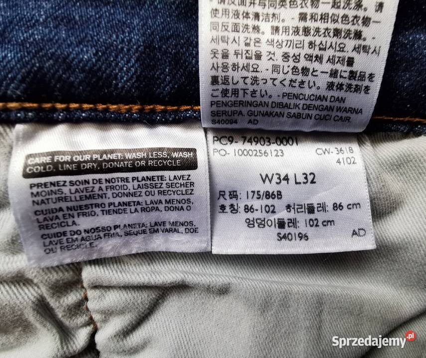 Levis 512 Slim Fit Taper W34 L32 Jeansy Super Łask