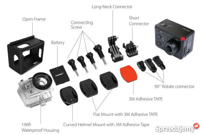 KAMERA SPORTOWA ISAW EXTREME PLAY FULL HD LCD