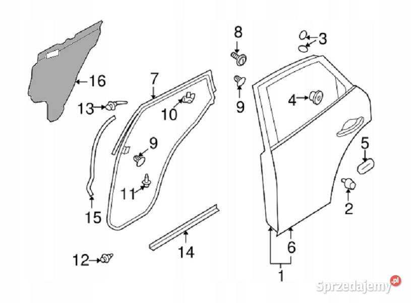 OSŁONA SZYBY W DRZWI LEWY TYŁ INFINITI QX70 wielkopolskie