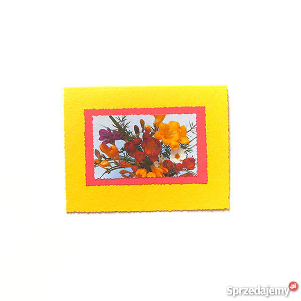 kartka żółta z frezjami kartka wiosenna frezje Katowice