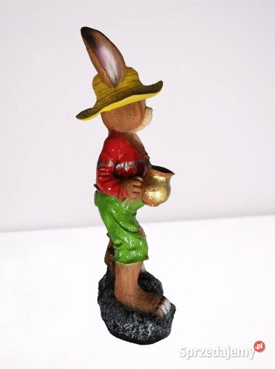 Figura Dekoracja Królik z Kapeluszem Podbrzezie