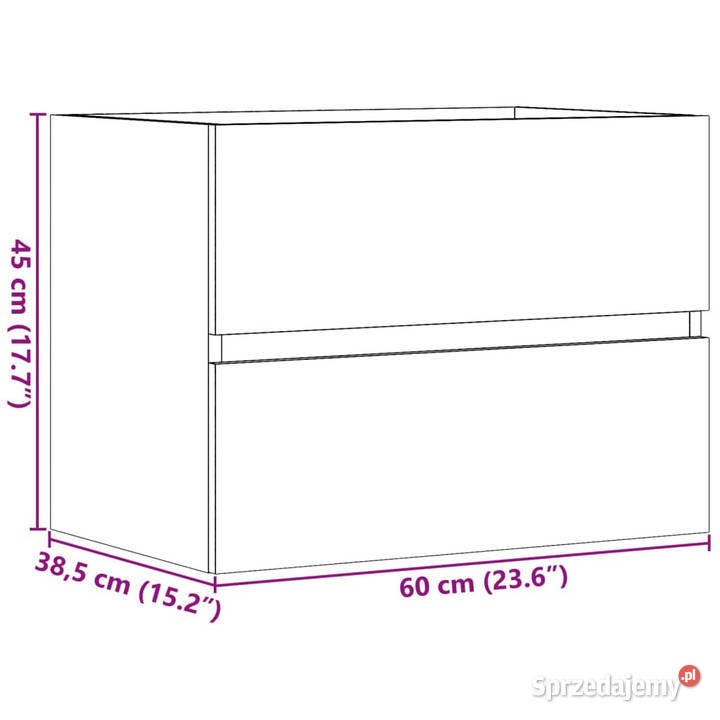 Szafka łazienkowa dąb artisan 60x385x45 WM856244
