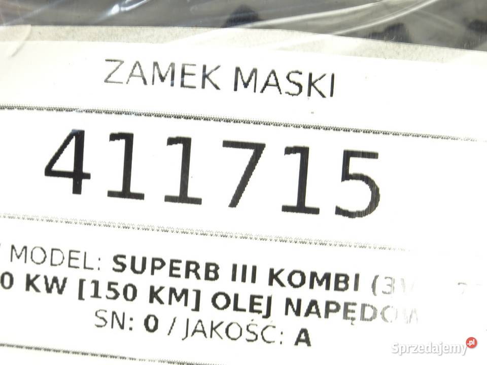 ZAMEK MASKI SKODA SUPERB III Kombi 3V0823509B sprzedam