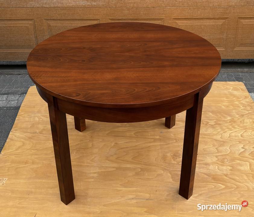 Stół Okrągły Orzech 110 ART DECO Rozkładany Warszawa