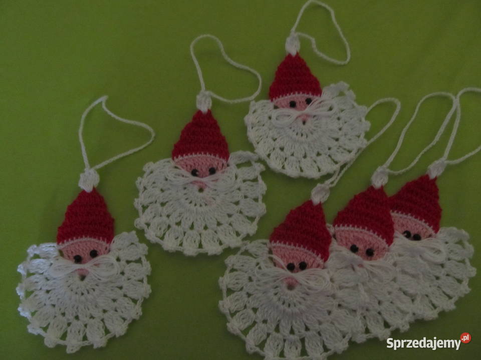 Ozdoby choinkowe na szydełku aniołki dzwonki śląskie Jaworzno