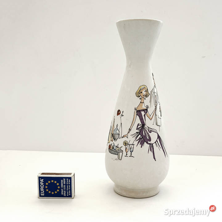 Ciekawy wazon ceramiczny Bay Keramik Niemcy lata Warszawa