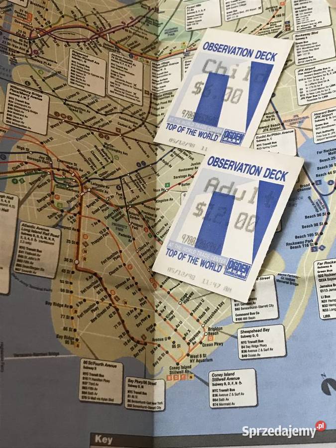 Bilet wstępu na WTCdwa bilety z 1998 mazowieckie Zegrze