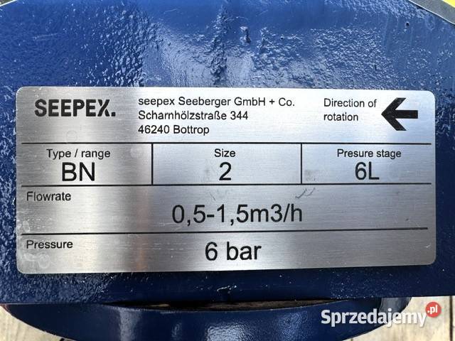 Pompa śrubowa ślimakowa spożywcza SEEPEX BN 26L mazowieckie Błonie
