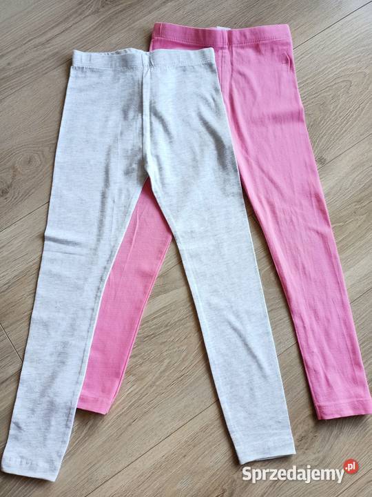 Leginsy getry dziewczęce różowe i szare 116 Płock