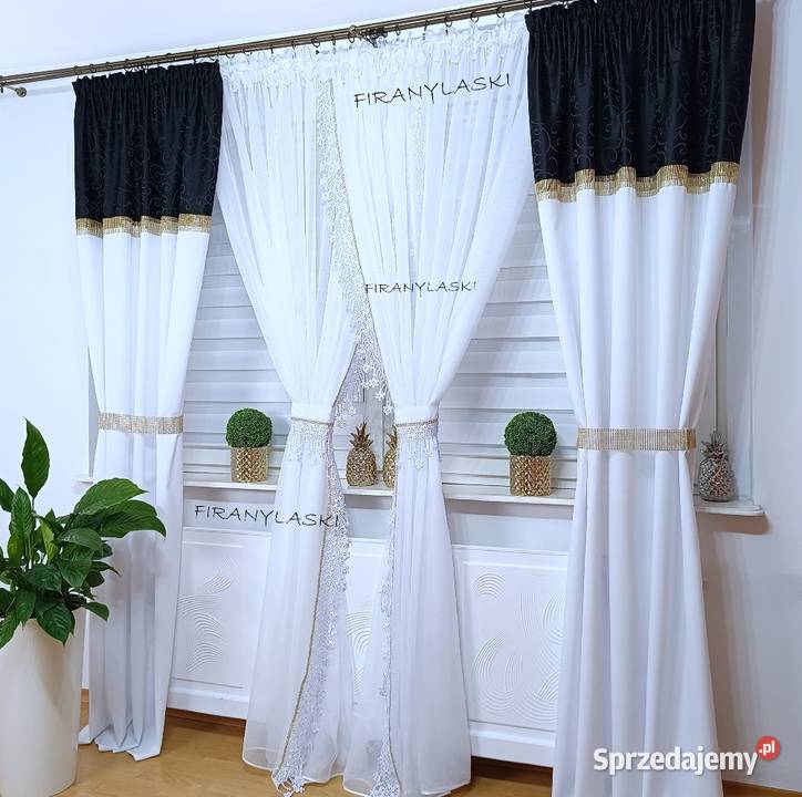 Firana Balkonowa 400x250 Firany złote cyrkonie Nysa