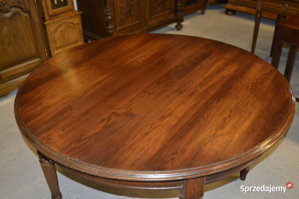 stół okrągły francuski lity dąb