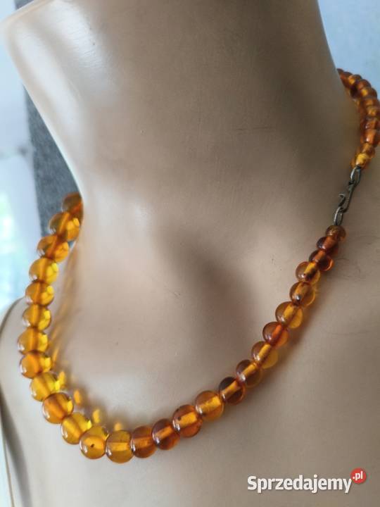 Naszyjnik Bursztyn Kulki Vintage