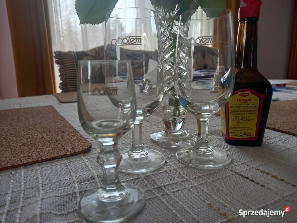 Kieliszki nowe rozne PRL SPOŁEM wodka wino i Lublin