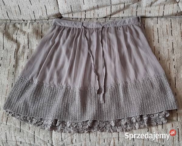 SPÓDNICA beżowa podszewka z falbaną nowa Warszawa
